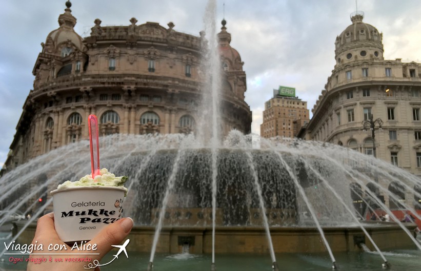 Gelato al Basilico in Piazza De Ferrari a Genova