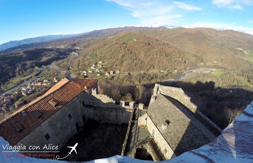 vista sulle colline toscane dalla terrazza panoramica della torre del castello dell'Aquila, immortalata con la Gopro Hero