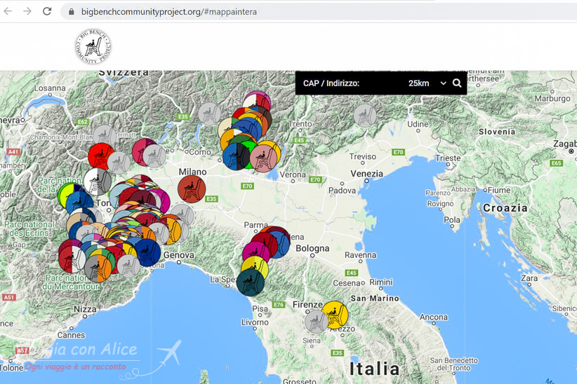 panchine giganti mappa